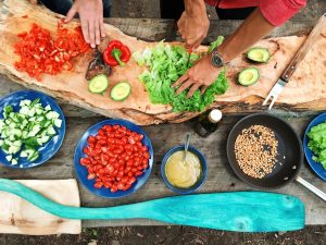 Vegetables and spices being prepared