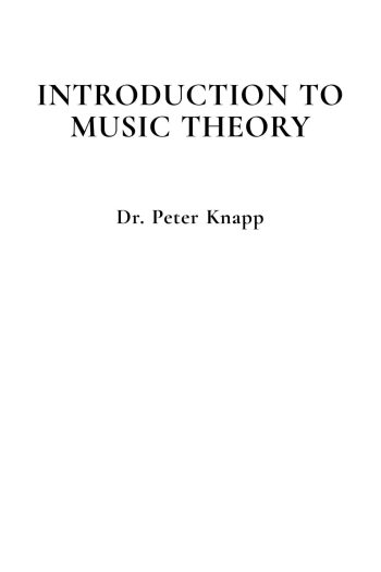 Cover image for Introduction to Music Theory (LBCC)