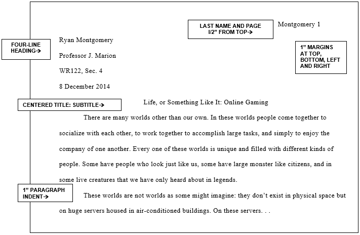 Example of a paper formatted in MLA style